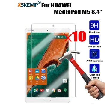 

XSKEMP 10Pcs/Lot 9H Hardness Real Tempered Glass For HUAWEI MediaPad M5 8.4" Clear Screen Protector Tablet Protective Film Guard