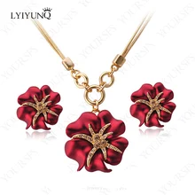 Женский винтажный комплект ювелирных изделий LYIYUNQ серьги с