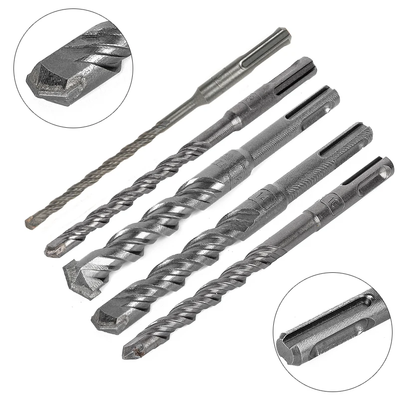

160mm 6/8/10/12/14/16mm Twist Spiral SDS Plus Drill Bit Round Shank Twist Electric Hammer Drill Bit for Woodworking Drill