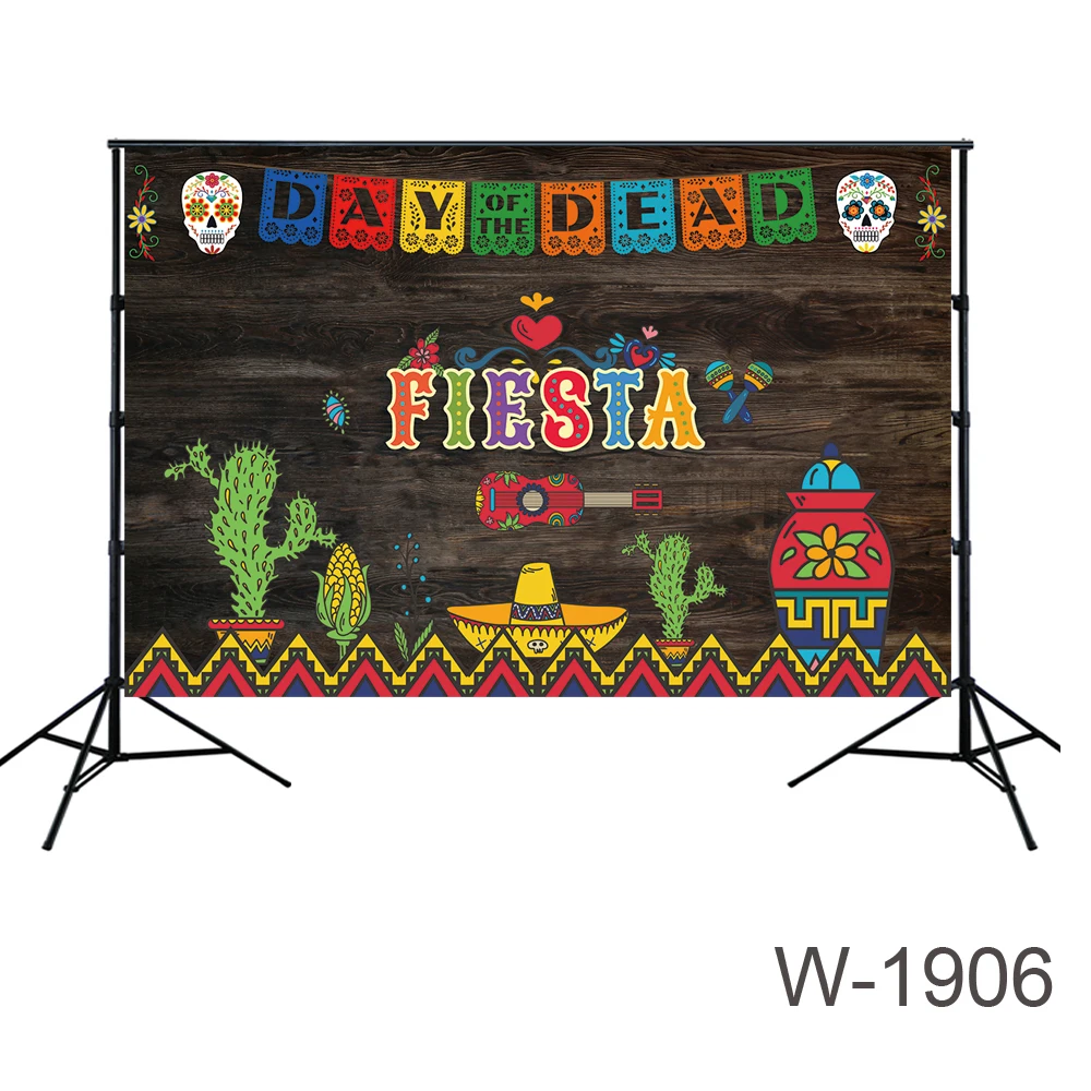 fiesta party backdrop mexican Fiesta Music Festival backdrop day of the dead wood background cactus decors fiesta ideas supplies