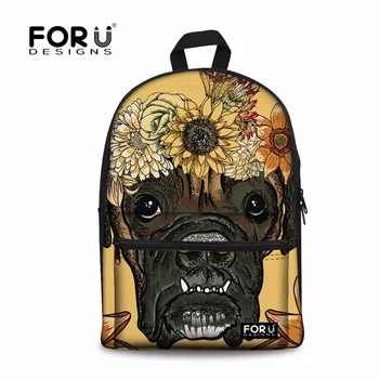 

FORUDESIGNS Canvas Backpack Women Daisy Boxer Printing Shoulder Bag Daypack for Teenager Girls Kawaii School Bagpack Bookbag
