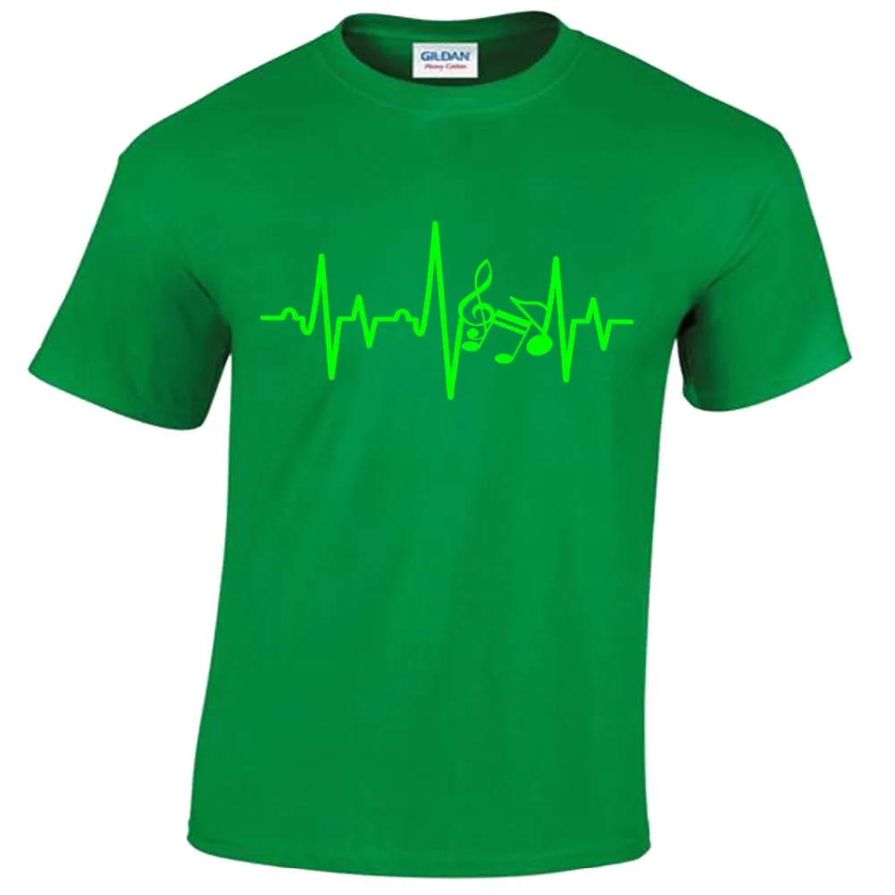 Мужская футболка с принтом в виде буквы Ekg Ecg хлопковая Футболка музыкальным