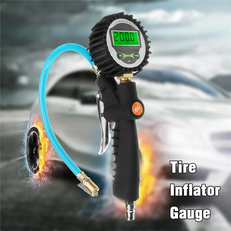 

1Pcs LCD Digital Car Tire Air Pressure Gauge 220psi Air Tire Inflator With the functions of deflation inflation tire-pressure