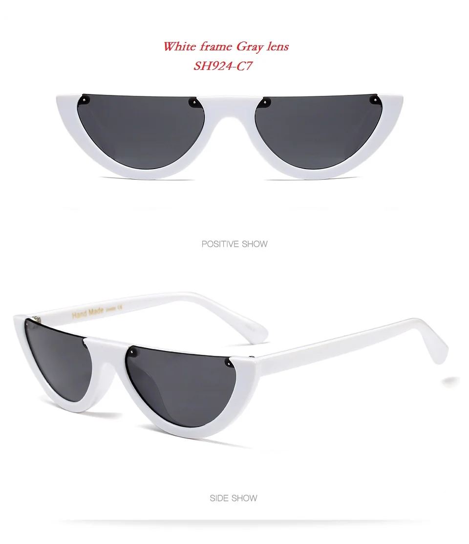 SOZO TU, модные трендовые женские и мужские солнцезащитные очки без оправы, фирменный дизайн, индивидуальные уютные оттенки, подходят ко всему, половина солнцезащитных очков Oculos - Цвет линз: SH924 C7