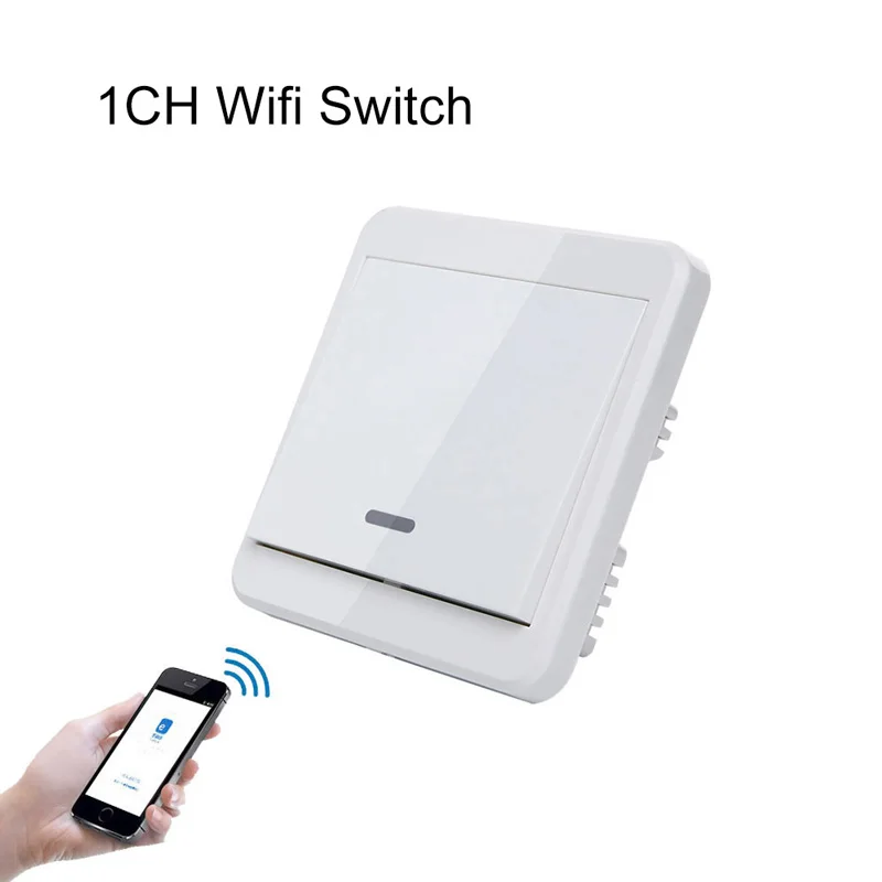 

KTNNKG UK Standard AC 110V 220V 1CH Wifi Touch Switch Wall switch Smart Switch 86 Type ighting Control Switch APP Voice Control