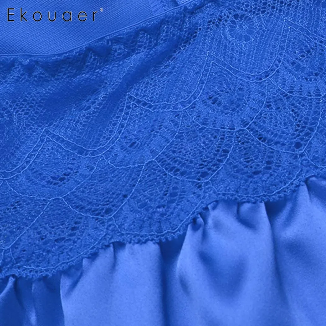 Ekouer женское сексуальное нижнее белье ночная рубашка с v образным вырезом