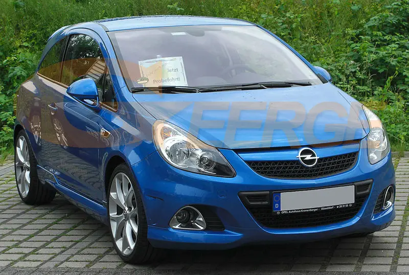 Для Opel Corsa D 2006 2007 2008 2009 2010 2011 галогенная фара RF Bluetooth контроллер многоцветный RGB светодиодный комплект ангельских глаз