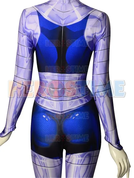 Женский костюм для косплея Titans Blackfire облегающий супергероев Starfire с 3D принтом на