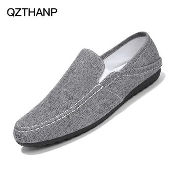 

Summer Canvas Mens Loafers Luxury Brand Top Men's Casual Shoes Slip on Boat Shoes for Men Mocassim Masculino Chaussure Homme