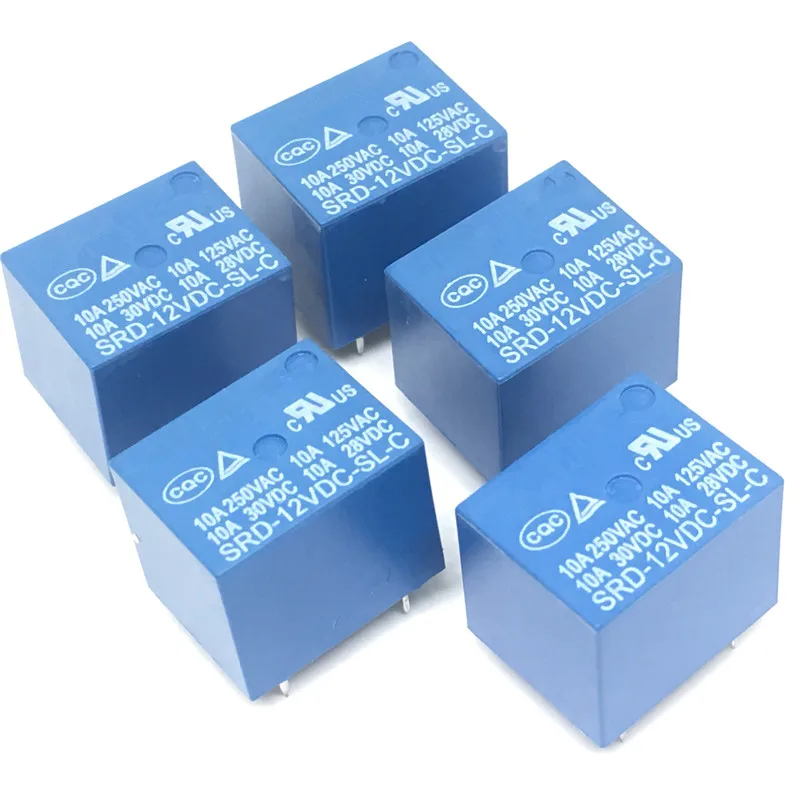 10Pcs 12V DC Power Relay SRD-12VDC-SL-C T73-12V 5Pin PCB Type In stock