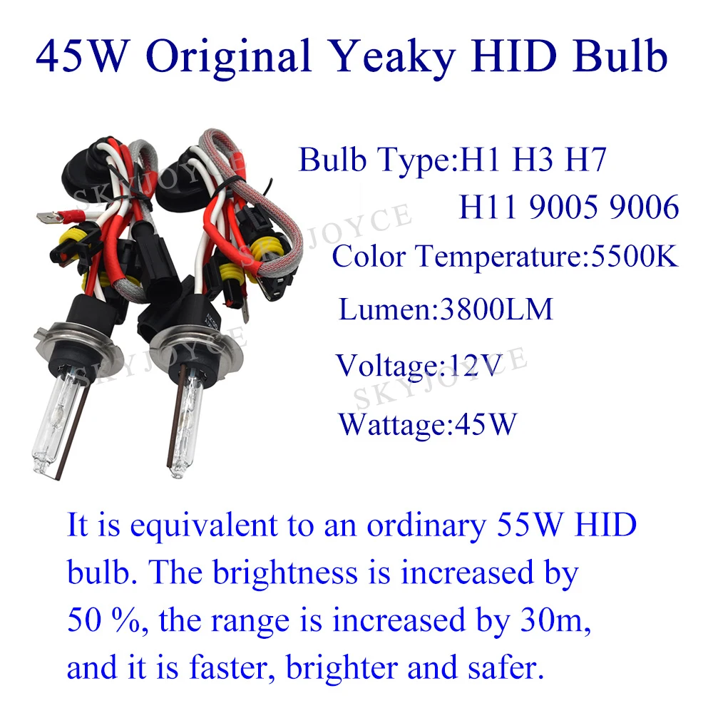 45 Вт Yeaky Xenon Kit H1 H3 HB3 HB4 H11 Быстрый Яркий 5500 к 45 Вт Yeaky фары лампы переменного тока 45 Вт Yeaky Ксеноновые балласты ксенона H7