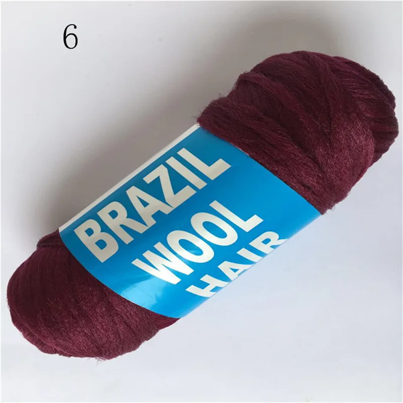 free shipping 14bundles 70g per bundle Brazilian wool hair low temprature flame retardant synthetic fiber for braiding - Цвет: 6