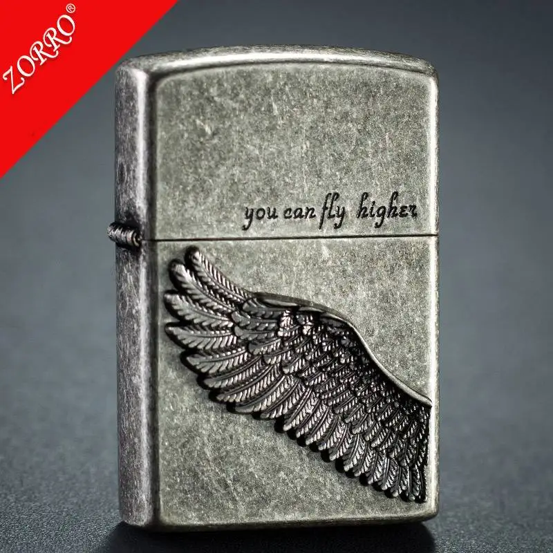  ZORRO Vintage Gasoline Lighter Mini For Cigarette Kerosene Oil Petrol Refillable Flint