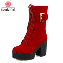 Coolcept Women Half Short Boots Winter Buckle Shoes Lace Up Martin Shoes Woman High Heel Shoes Snow Boots Shoes Size34-43 цена Coolcept Women Half Short Boots Winter Buckle Shoes Lace Up Martin Shoes Woman High Heel Shoes Snow Boots Shoes Size34-43 цены онлайн