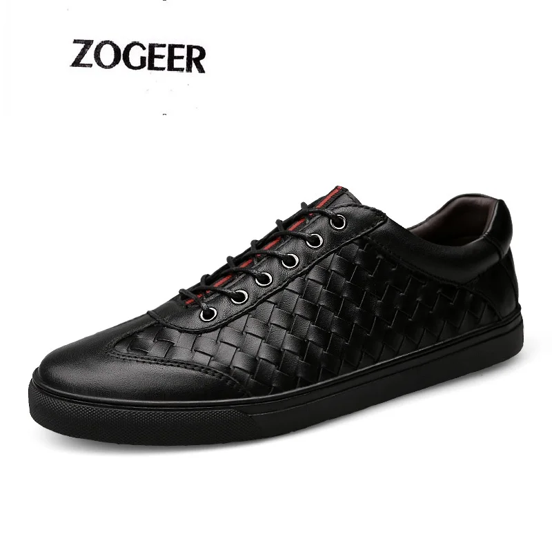 

EU38-47 Trend Dimensional Men Shoe Breathable New Spring Men Casual Shoe Vintage Genuine Leather Hand Weave Male Clearance Boot