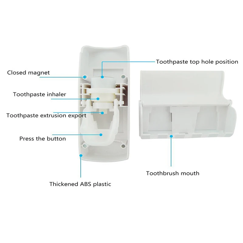 1 Набор держатель зубной щетки автоматический диспенсер для зубной пасты 5 держатель для зубной щетки настенная подставка для зубной щетки Инструменты для ванной комнаты белый