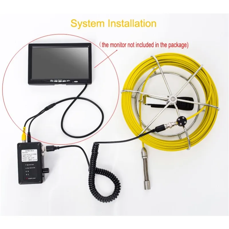 Аксессуары 6,5 мм/17 мм/23 мм камера голова с 20 м кабель/батарея коробка для канализационных система проверки сливных труб камера системы AP70 AP71 WP90