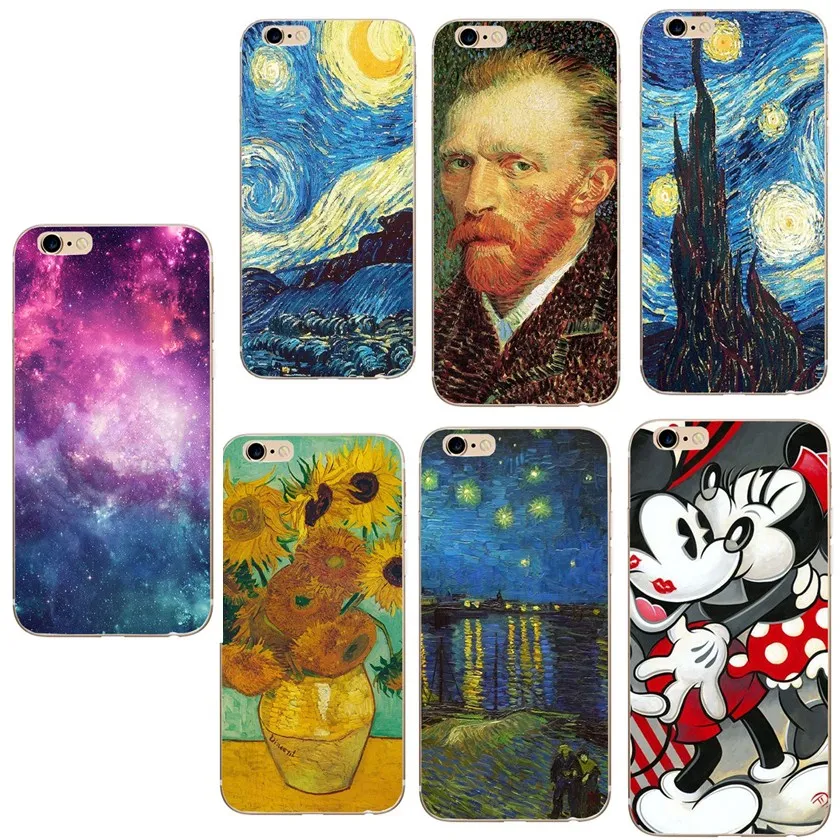 Phone Case For Iphone XS Coque Skin Van gogh Sky Pattern Soft TPU Luxury X 7 8 Plus 6 S 6S 5 5S SE Cover |