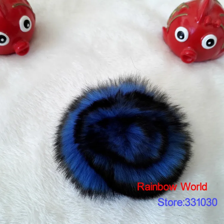 

Free shipping Genuine blue Rabbit hair Fur Rose flower Brooch for corsage Fashion DIY accessories 2 Pieces/lot