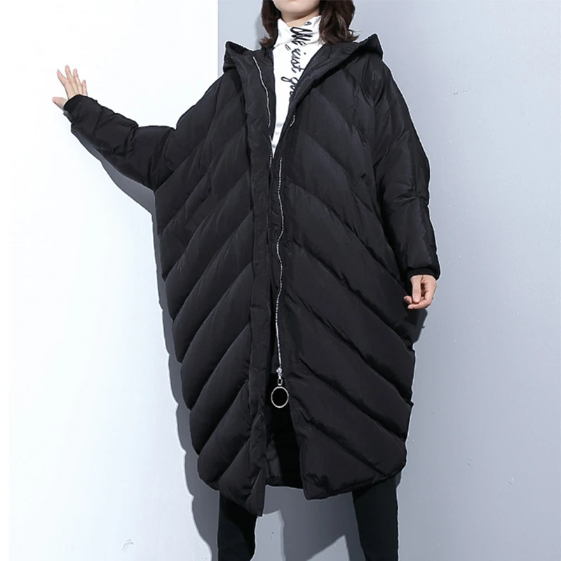 

2018 Winter New Women Thick Warm Hooded Parka Female Fashion Casual Loose Plus Size Jacket Long Sleeve Profile Outerwear Z368