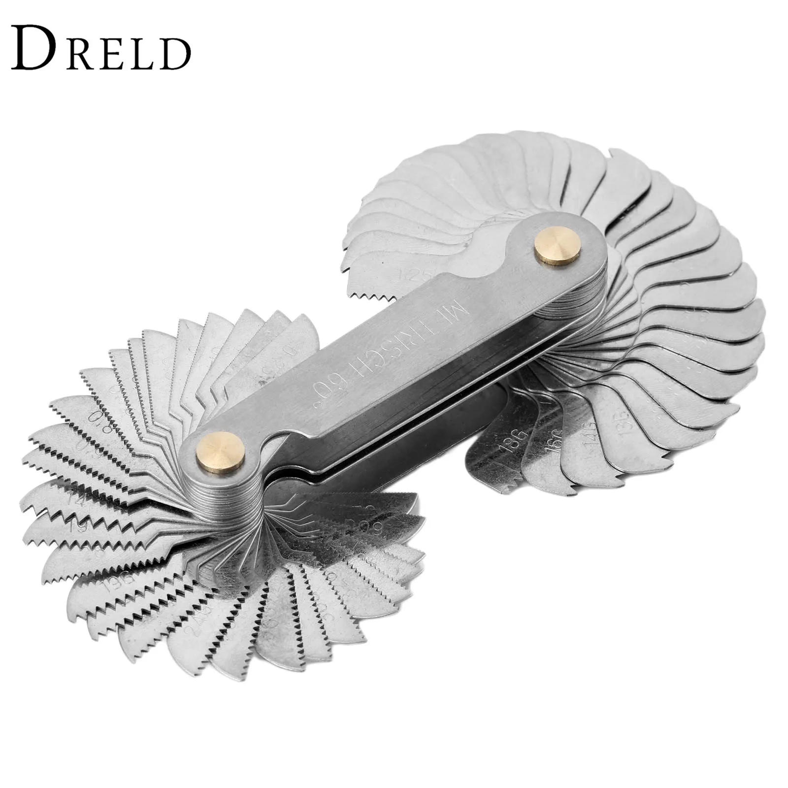 DRELD 58Pcs Steel Thread Measuring Gage Metric Whitworth and US Screw