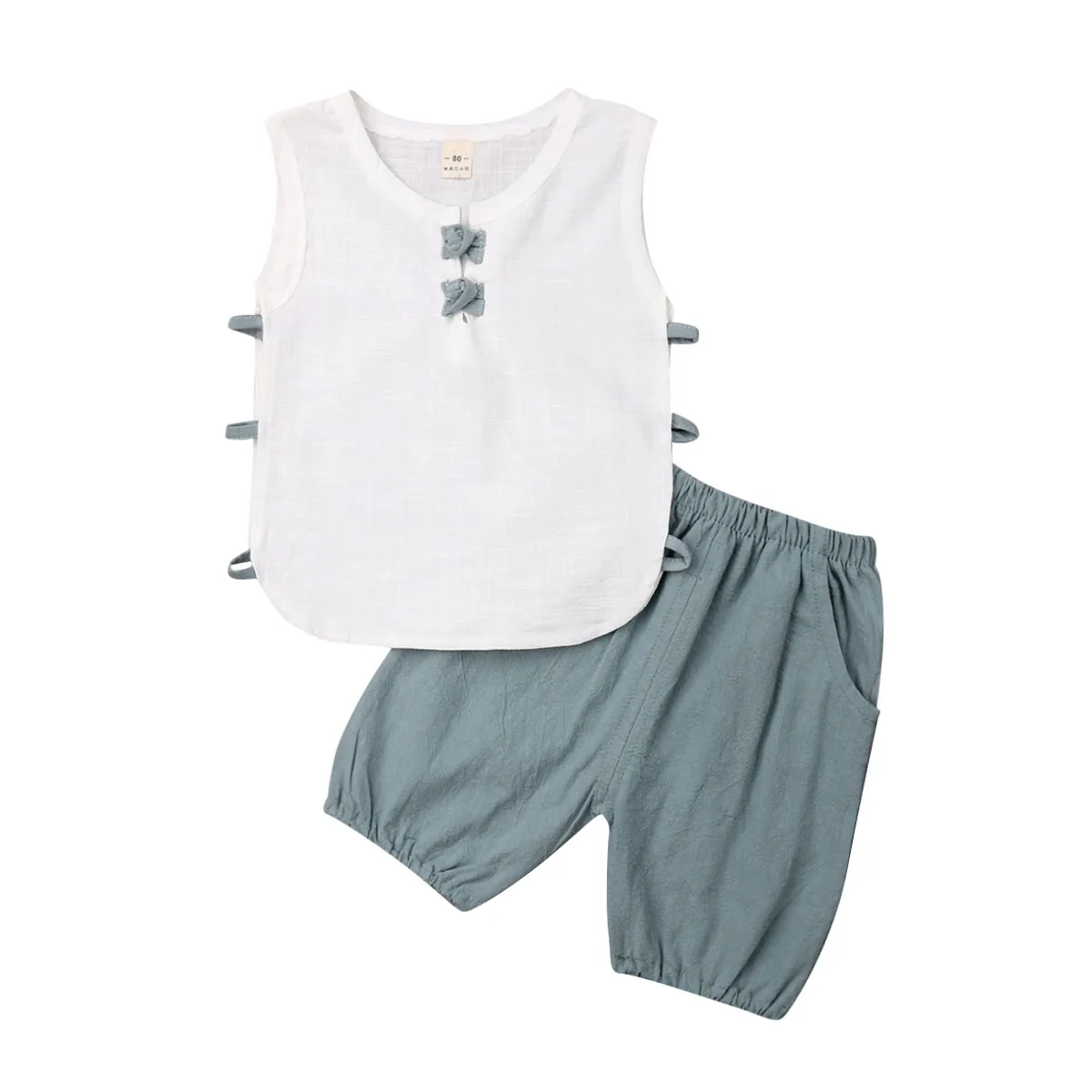 

2PCS Summer Fashion Toddler Kid Baby Boys Casual Sleeveless Top+Short Pants Outfits Clothes Sets 6M-3Y