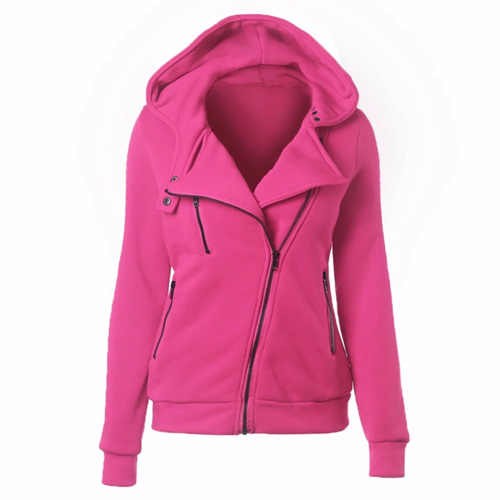 2019 Hot Oversize Hoodie Sweatshirt Women Coat Zipper White Casual Fashion Basic Top Autumn  Winter Outwear Ladies Black Hoodies