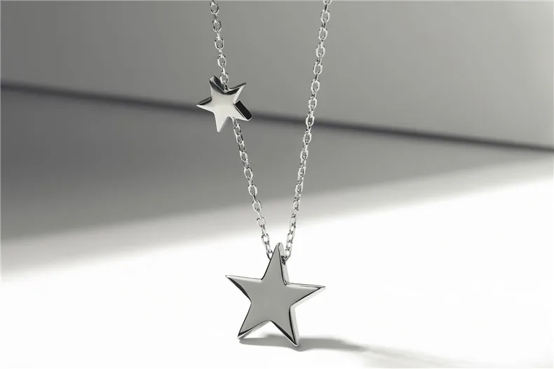 SODROV, 925 пробы, серебряные двойные Подвески в виде звезд, ожерелье, Трендовое Элегантное ожерелье, хорошее ювелирное изделие для женщин HN021, персонализированное