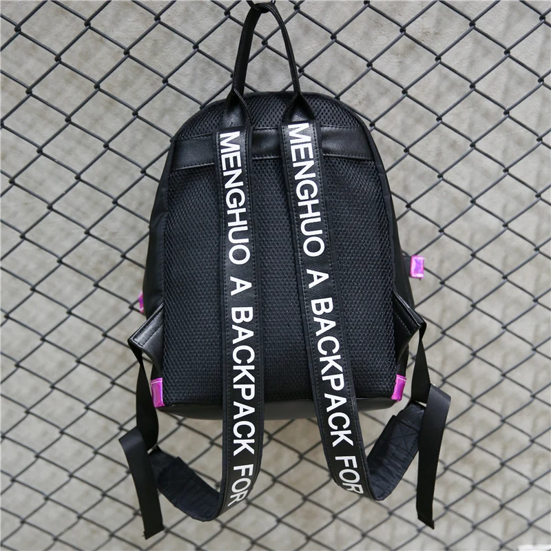 2017 Hot Women Laser Backpack School Bag For Teenage Girls PU Leisure Style Letter School Bagpack Casual Bag Travel Bag Mochila (32)