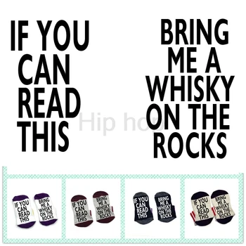

Socks If you can read this bring me a Whisky on the Rocks socks cotton elastic comfortable unisex Novelty wine beer socks