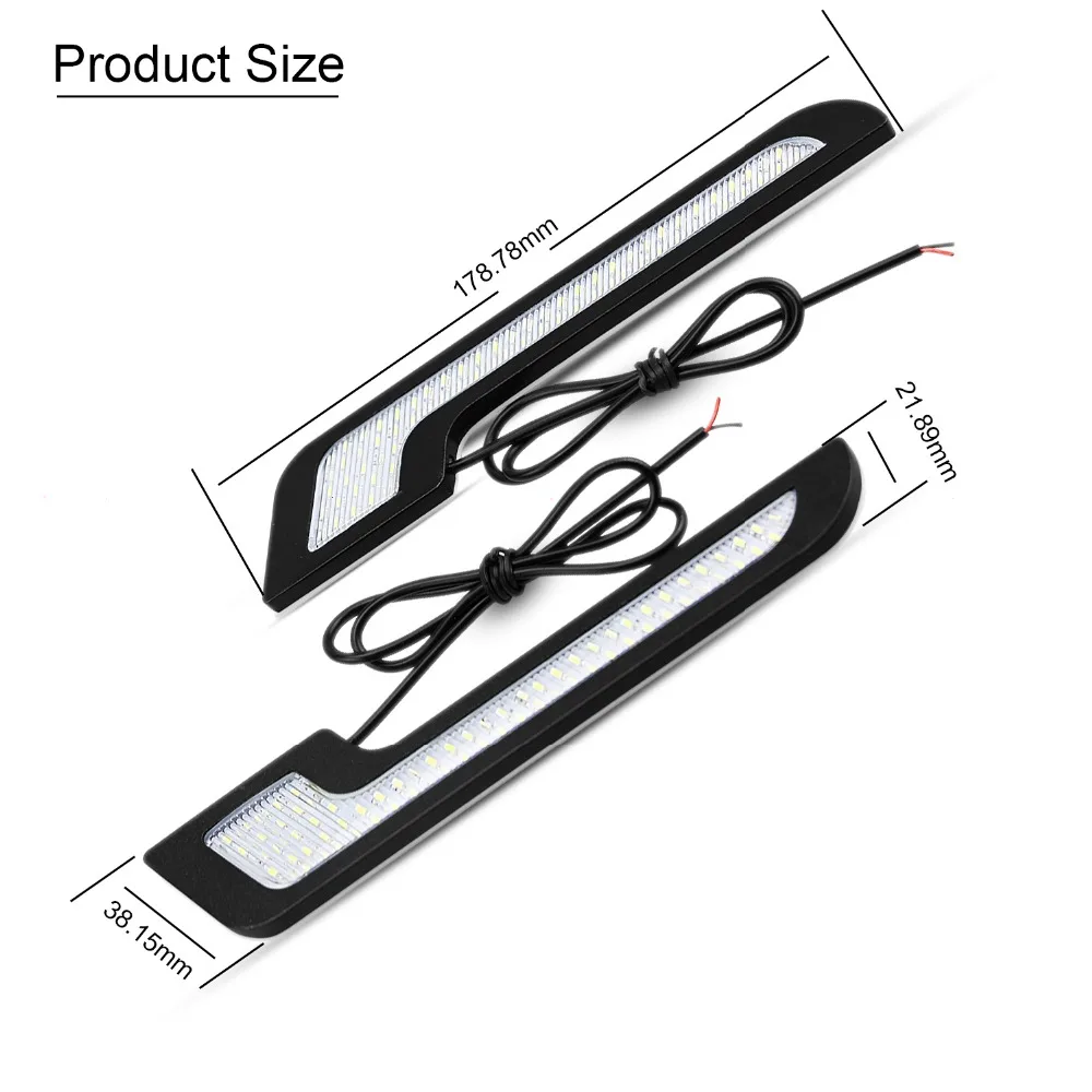 AOTOINK 2 шт. Автомобильный светодиодный DRL дневные ходовые огни Светодиодные полосы автомобильные лампы 12 В водонепроницаемый 6 Вт автомобильный Стайлинг автомобильный противотуманный светильник