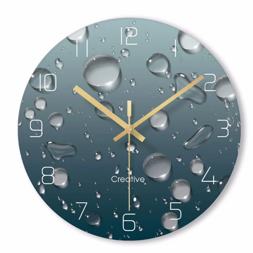 Reloj De Pared 3d Creativo Con Gotas De Agua Diseno Moderno