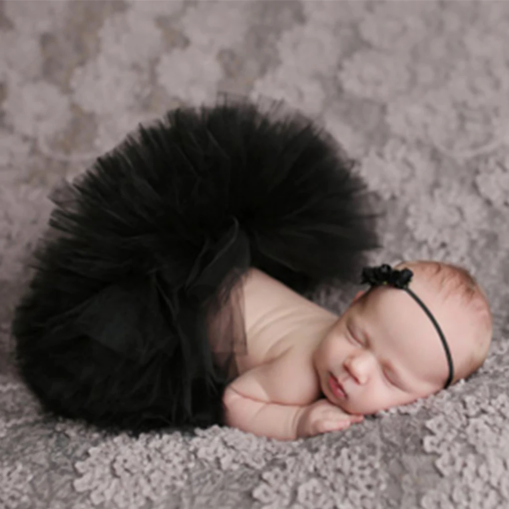 Newborn Photography Props Baby Girls Princess Tutu Skirt Headband New Born Girl Photo Green Pettiskirt fotografia accessories