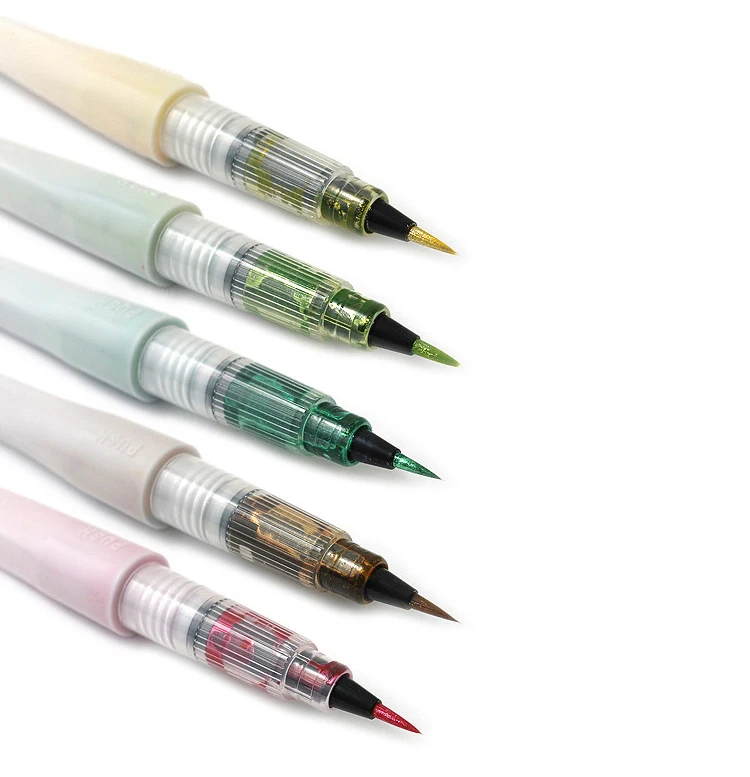Японский kuretake цветные мигающий порошок мягкая ручка голова фломастеры пуля журнал ручка принадлежности для рисования маркер ручка