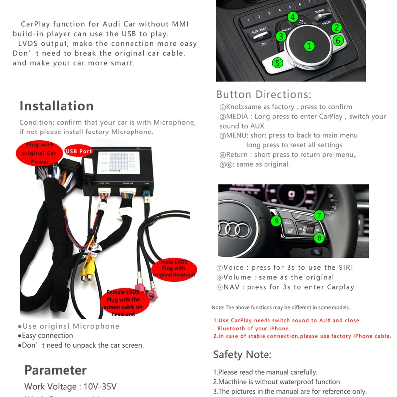 Flash Deal 2019 New IOS Car Apple Airplay Android Auto CarPlay Box For Audi A3 A4 A5 A6 Q3 Q5 Q7 Original Screen Upgrade MMI System 3