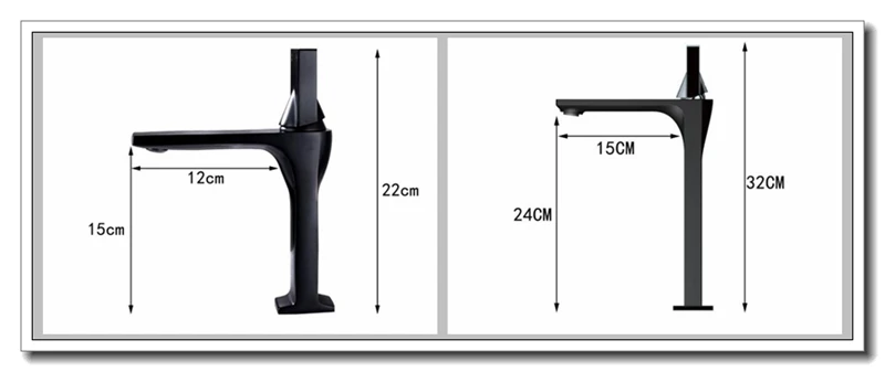 Ванная комната Высокий кран черный одной ручкой горячей холодной переключатель воды смесители умывальник смесители для ванной комнаты кран ELF1108