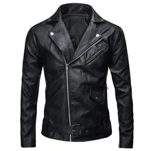 Корейская версия мужской куртки со стоячим воротником Тонкая Повседневная кожаная мужская кожаная куртка мужская мотоциклетная куртка из ПУ