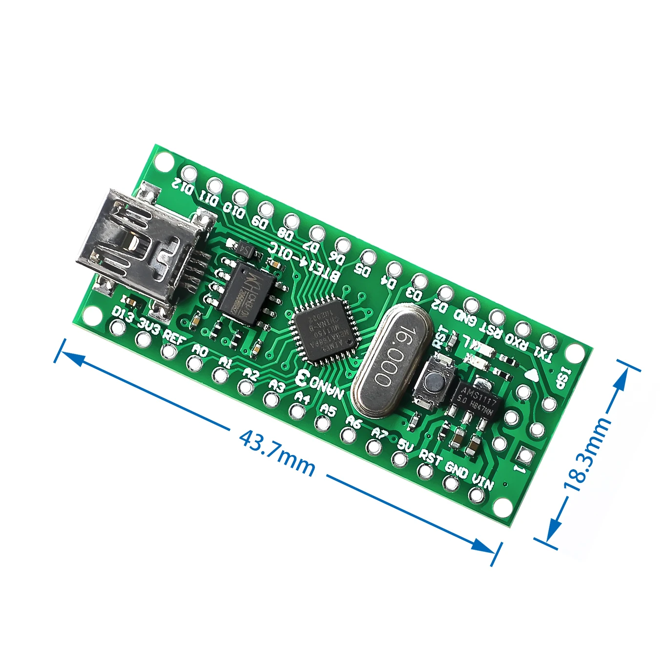 Nano V3.0 3,0 ATmega168 CH340G CH340 Mini USB UART интерфейсная плата микроконтроллер модуль для Arduino 3,3 V 5V микроконтроллер