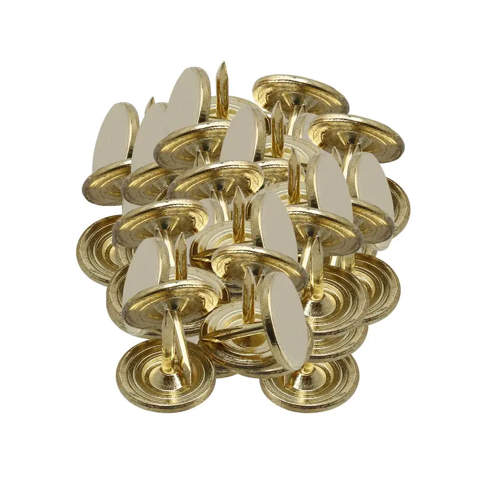 100PCS11x11mm Golden Drawing Pins Push Thumb Tacks Office Home Posters