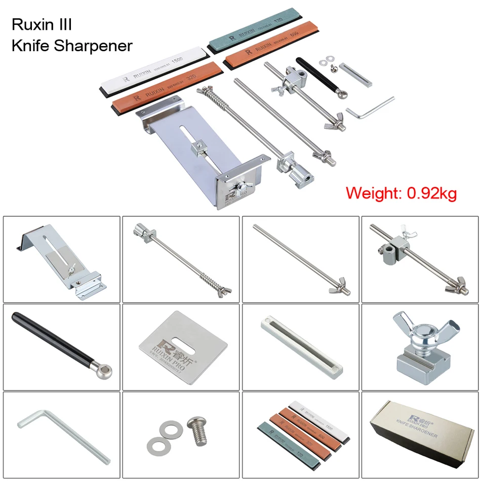 RUIXIN PRO III точилка для ножей Professional All Iron steel кухонная заточка инструменты Fix-angle с 4 камнями точильный камень III