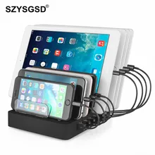 SZYSGSD 50 Вт 8 USB порт зарядная станция для iPhone iPad samsung мульти порт док-станция для зарядки с USB с подставкой настольное зарядное устройство