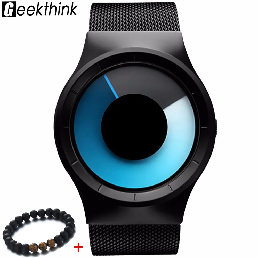 Kopen GEEKTHINK Quartz Horloges Mannen Top Luxe Merk Casual rvs Mesh Band Unisex Horloge Klok Man vrouwelijke Gentleman gift