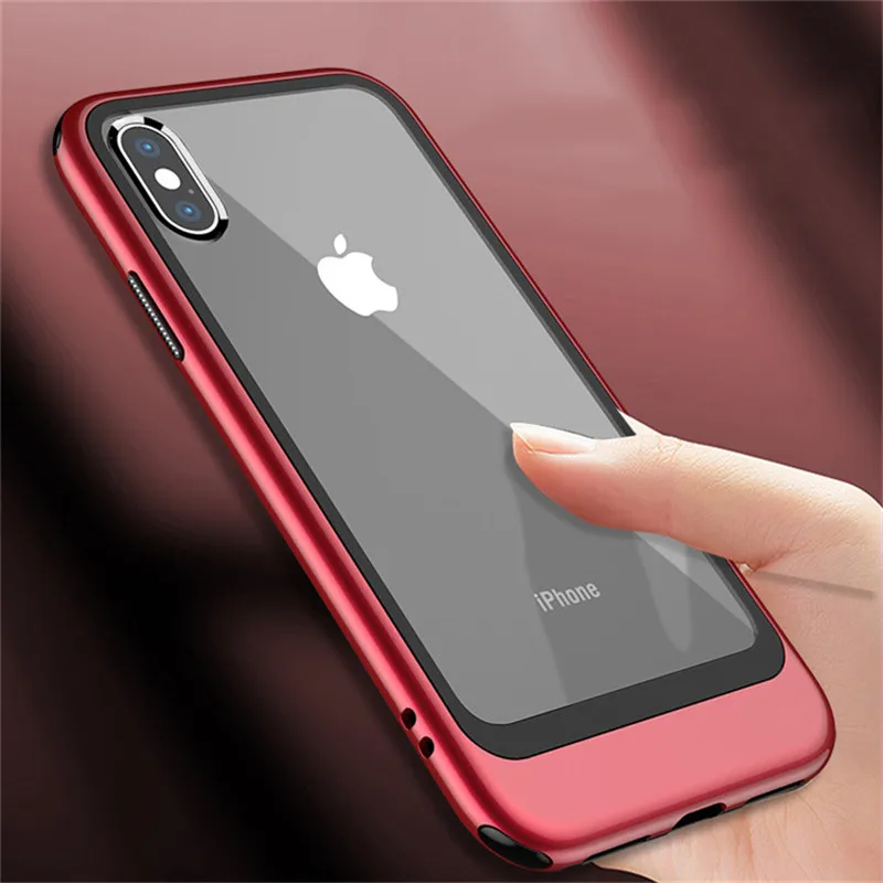 

Shockproof Phone Case For iphone 7 8 plus Transparent PC + Soft TPU Back Cover For iPhone X XR XS MAX Anti-fall Original Shell