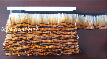 

High Quanlity 10yards Natural Pheasant Feathers Trim Fringe Ribbon For Clothing Accessories Wedding