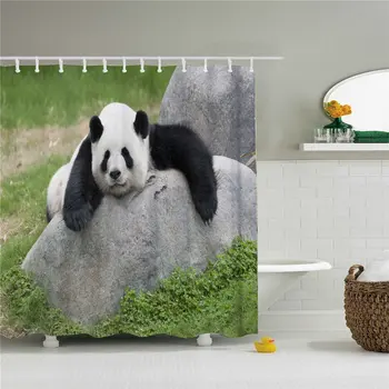 

Lazy Panda Shower Curtains-Water,Soap,and Mildew resistant-Machine Washable-12 Shower Hooks are Included