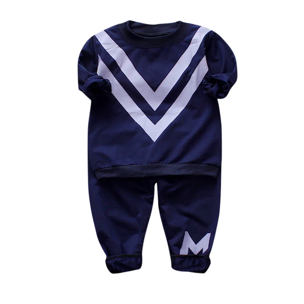 MUQGEW/детская одежда для малышей 2 предмета, топ с длинными рукавами и буквенным принтом+ штаны комплект одежды для детей, Roupas Menino conjunto