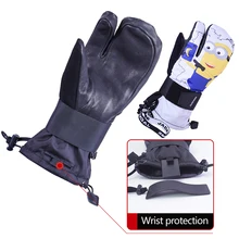 Jackcome лыжные перчатки водонепроницаемые ветрозащитные перчатки для катания на лыжах кожаные теплые перчатки для сноуборда защита запястья