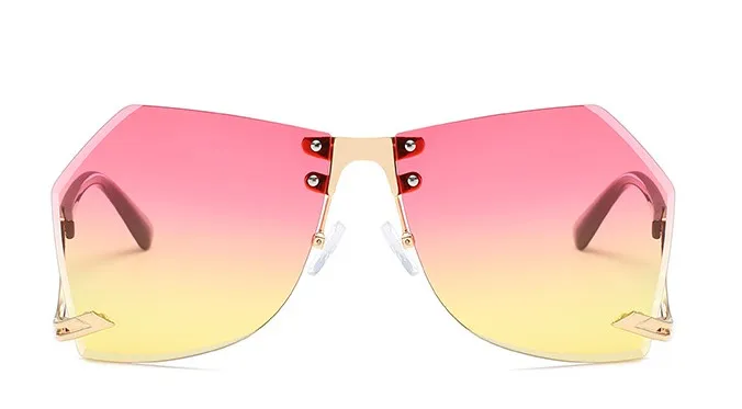 Женские нестандартные безрамные солнцезащитные очки градиентные линзы UV400 Модные очки 45360