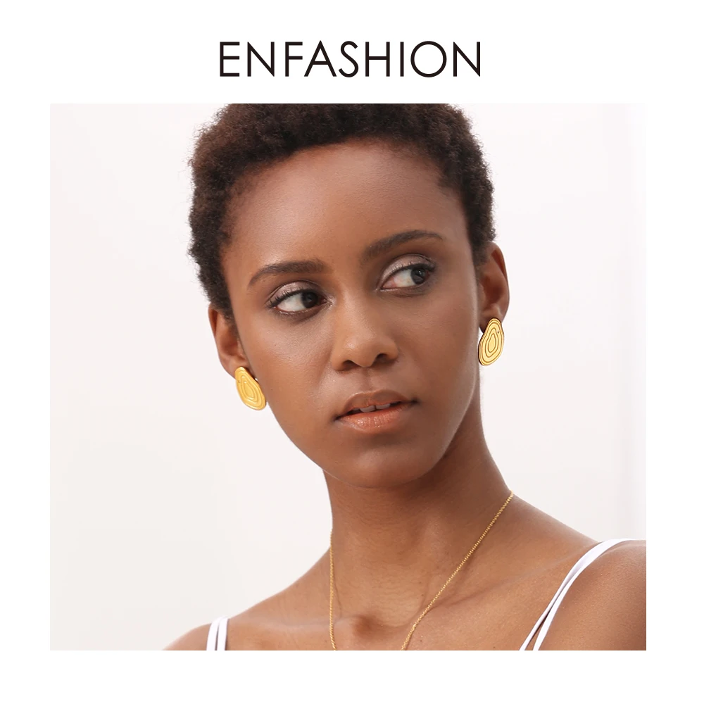 Enfashion year серьги-гвоздики для женщин, аксессуары золотого цвета, серьги круги из нержавеющей стали, модные ювелирные изделия Oorbellen ED181086