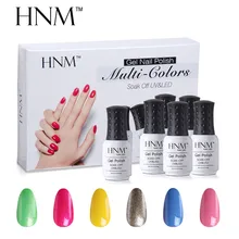 HNM 6pcs/set Nail Art Pure Color 8ML Gel Varnish Sets Nail Polish Kit Manicure UV Gel Lucky Gel Varnish Lacquer DIY For Nail Kit